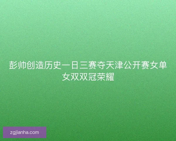 彭帅创造历史一日三赛夺天津公开赛女单女双双冠荣耀