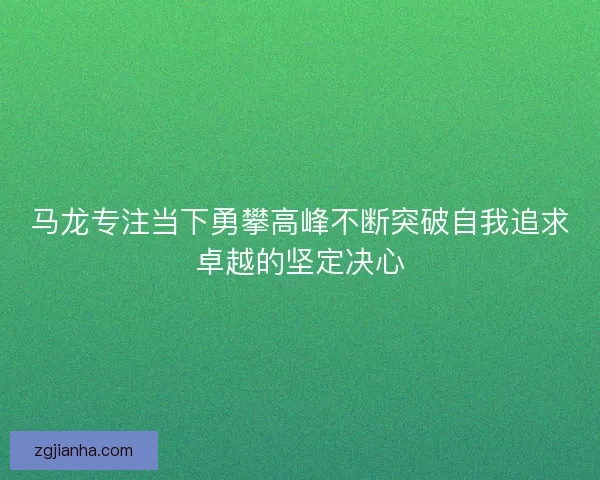 马龙专注当下勇攀高峰不断突破自我追求卓越的坚定决心